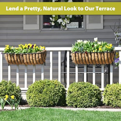 Legigo 2 Pack Rectangle Coco Liners for Planters- 36 Inch Window Box Liners - size: 36 Inch