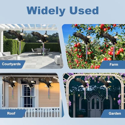 Flat Fake Hawk to Keep Pigeon Away with Reflective Tape, 4Pcs Visual Hanging Owls to Scare Away from Woodpecker Porch Patio Balcony, Pigeon Scare Devices, Garden Owls to Scares Outdoor to Protect Yard - color: 2Pcs Black-2