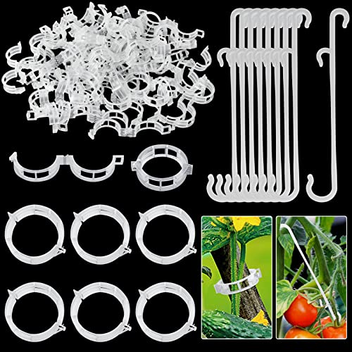 250 Pcs Tomato Clips and Hooks, Plant Support Clips for Tomatoes Grape Grow