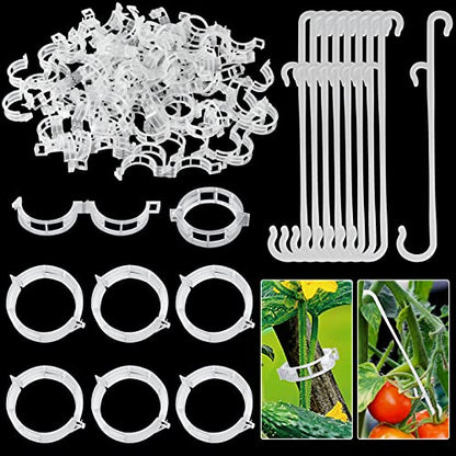 250 Pcs Tomato Clips and Hooks, Plant Support Clips for Tomatoes Grape Grow