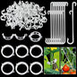 250 Pcs Tomato Clips and Hooks, Plant Support Clips for Tomatoes Grape Grow