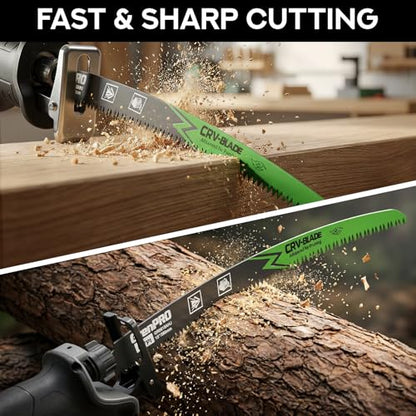 GRENPRO 6 Pack 15Inch Reciprocating Saw Blades, 6TPI Arc Edge for Pruning
