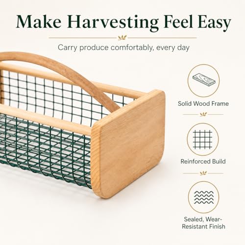 Large Garden Harvest Basket for Vegetables - size: Large