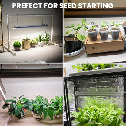 Wolezek 2FT T5 Grow Lights for Seed Starting with Timer, 32W Full Spectrum