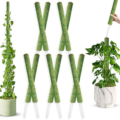DUSPRO Bulk Pack 10Pcs 22'' Green Stackable Mesh Moss Pole for Plants - color: 10pcs Green