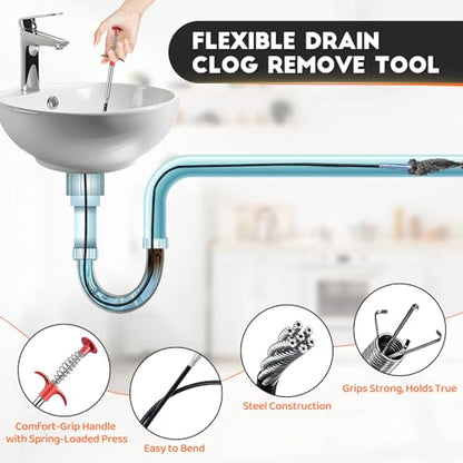 Flexible Grabber Tool (4 Claws), Snake for Shower Drain with Tweezers - color: 24 inches