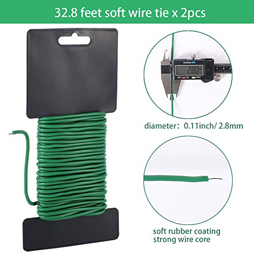 Shintop 2.8mm Plant Twist Ties, 2PCS Garden Wire for Tomatoes (65.6 Feet) - color: Green, size: 2.8mm