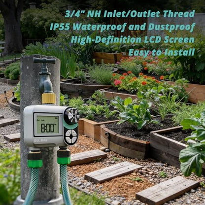 QUOBAS Brass Sprinkler Timer, 2 Pack Water Hose Timer for Garden Hose - size: Interval Program 2 Zone
