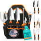 APSARAS USA Gardening Tool Set,Stainless Steel Heavy Duty Gardening Tools, Garden Tool Set with Non-Slip Rubber Grip,600D Oxford Cloth Storage Tote Bag, Perfect Garden Tools Gifts for Father - style: Stainless Steel Heavy Duty