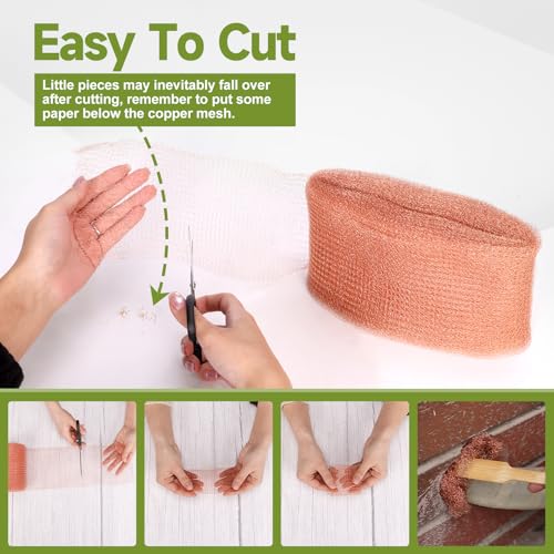 5th Gen Copper Mesh Rodent Control Set, 4in x 30ft Premium Pure Copper Wool - size: 30FT