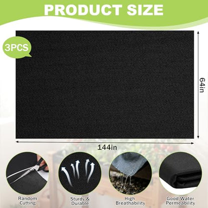 3PCS 64" X 114" Raised Garden Bed Liner, Planter Box Liner with Glove