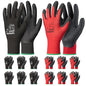 toolant Crinkle Latex Work Gloves, 12 Pairs, Black & Red, Medium - color: Black & Red, size: Medium