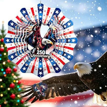 250th Christmas Ornament American Eagle 12 Inch Wind Spinner - size: American Eagle