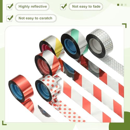 MECCANIXITY 262ft Long 1" Wide Green/Silver Dual Side Reflective Holographic Flash Bird Scare Tape Ribbon to Keep Birds Away, Hang Tie on Garden Farm Orchards Balcony Patio Yard Fence - color: Green Silver, size: 262.4ft x 0.94in