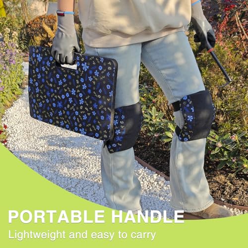 Garden Kneeling Pad and Knee Pads Women, Foam Padding Kneepads, Blue Flower - color: Blue flower
