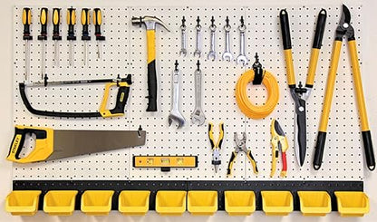 WallPeg - Ultimate Garage Organization Solution! 96" Wide Kit (PK 139 W) Peg Board Wall Organizer, Garage Shelving, Tool & Garden Tools Storage, Craft Organizer with Locking Pegboard Hooks
