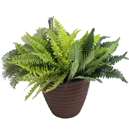 Sunnydaze Ribbed 13-Inch Double-Walled Outdoor Plant Pot - Rust - size: 13 in