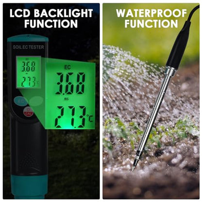 2 in 1 Digital Plants EC Meter Soil EC & Temperature Meter