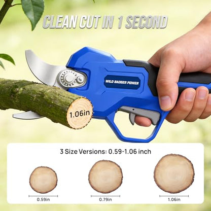 Wild Badger Power 20V Cordless Electric Pruning Shears, 1.06-In Kit
