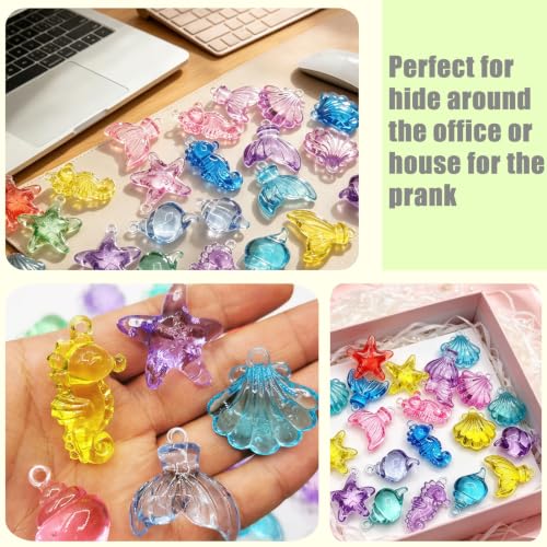 70 PCS Seashells Ocean Sensory Bin Filler, Mini Resin Animal Figures - style: Mini Seashells(70 Pieces)