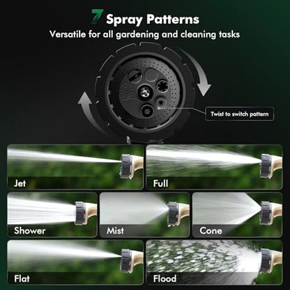 RESTMO Garden Hose Nozzle Heavy Duty, Fireman Style Water Hose Nozzle - size: 7 Spray Patterns-Thumb Control