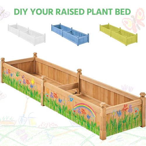 Yaheetech 90.5" Wooden Raised Garden Bed Rectangular Planter Box, 1Pcs - size: 90.5'' x 23'' x 16'' (LxWxH)