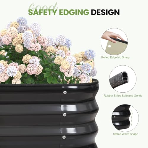 G GOOD GAIN Raised Garden Bed Outdoor, 4-in-1 Modular Metal Planter, Grey - color: Gray, size: 5x3x1ft(1pcs)