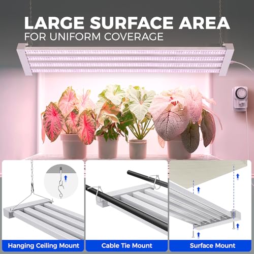 Barrina TX-L63 3FT LED Grow Light, 252W (4 x 63W), 4 Panels Wider Coverage - color: Pinkish White, size: 3FT-4 Packs