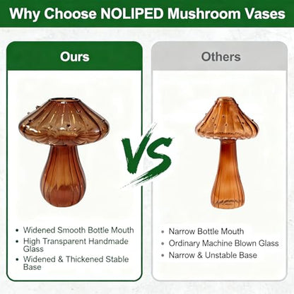 Glass Mushroom Vase Propagation Planter - Set of 3 Propagation Stations