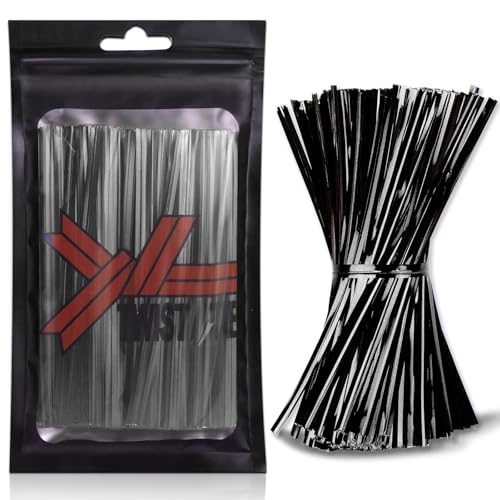 4 Inches Twist Ties for Bags,800pcs Bread Ties for Plastic Bags,Black Twist Ties,Twisty Ties for Candy Bags, Coffee Bags, Snacks, Cake Pops, Party Supplies - color: Black