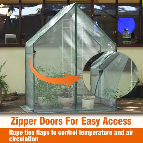 Gardzen Mini Greenhouse with Mesh Cover 36.2"(L) x53.3(W) x66.1(H) - size: 36”(L) x53”(W) x66”(H)
