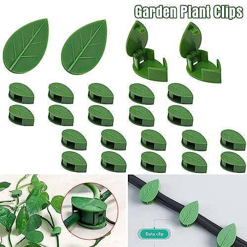 LUOTIVON 24 Pcs Plant Climbing Wall Fixture Clips, Plant Fixer Invisible Wall Vines Fixing Clips with 24 Pcs Acrylic Adhesive Sticker, Self-Adhesive Hook Plant Vine Support Holder
