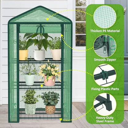 AlisisFores 3-Tier Greenhouse, PE Cover, 4ft Tall - style: 3-Tier