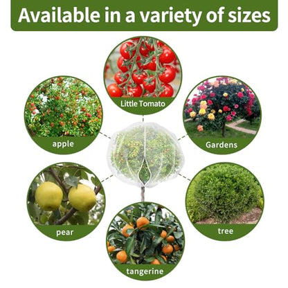 2Pcs 8x8ft Fruit Tree Covers with Zipper and Drawstring, Durable Garden Mesh Net to Protect Fruit Trees, Apple, Cherry, Peach Trees – Reusable, Lightweight - size: 8 X 8ft