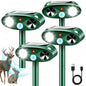 2026 Sonic Fortress Pro Deer Repellent Devices with USB Charge,Solar Ultrasonic Animal Repellent with Motion Sensor&Flash Light,Deer Deterrent for Flower beds,Vegetable Gardens,Plants 4Pack