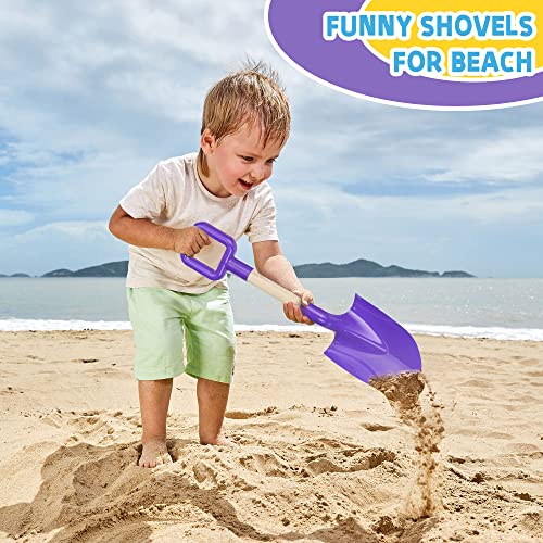 Kids Garden Tool Shovels Toys, 16" Long Kids Beach Spades Sand Shovels Toys for Adults Gardening Tools Garden Kit Travel Sandbox Toy Sturdy Snow Scoop Durable Wood Handle Spade for Digging Sand Snow - color: Yellow