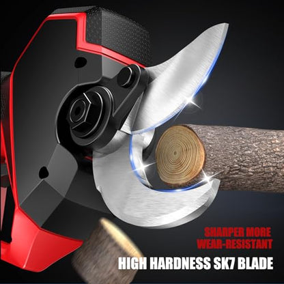 Electric Pruning Shears, 2.75'' Cut, 2 Batteries & Spare Blades - color: Red