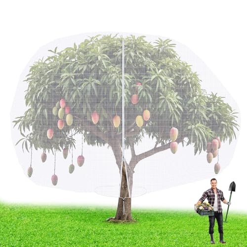 1 Pcs Large Fruit Tree Netting 12 X 16 Ft with Zipper Drawstring - size: 12 x 16 ft