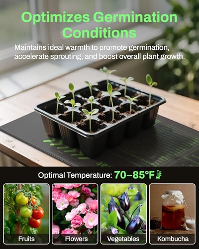BN-LINK 10" x 20.75" Seedling Heat Mat for Seed Starting Plants Germination - size: 10x20 2 Pack