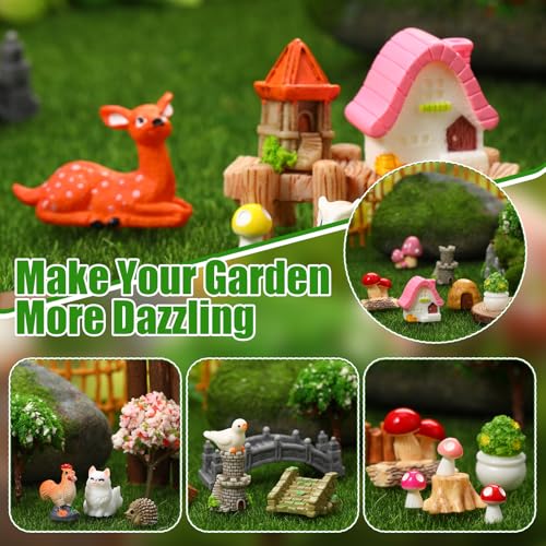 65 Pcs Fairy Garden Accessories Mini Resin Animals Figures