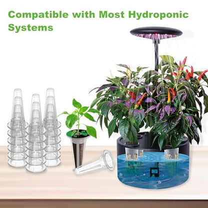 Oliz 50Pk Hydroponics Grow Baskets w/ 51 Pod Labels, Fits Most Systems