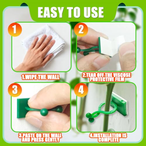 100Pcs Wall Plant Climbing Fixer Clips for Wall Vines Traction Fixing,Green - color: Green