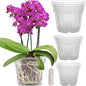 REMIAWY Orchid Pot, 9 Pack Orchid Pots with Holes, 3 Each of 4.8, 5.7 and 6.4 Inch Clear Flower Planter for Repotting, Plastic Slotted Nursery Planters Indoor Outdoor - size: 3 Each of 4.8", 5.7", 6.4"