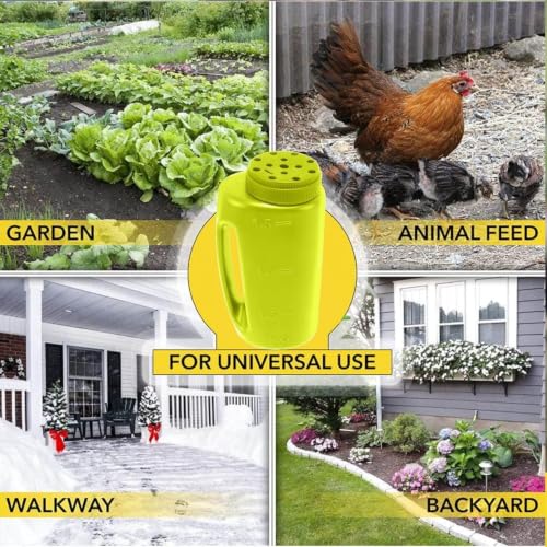 Seed Spreader, Hand Crank Shaker Cup for Grass Seeds Fertilizer