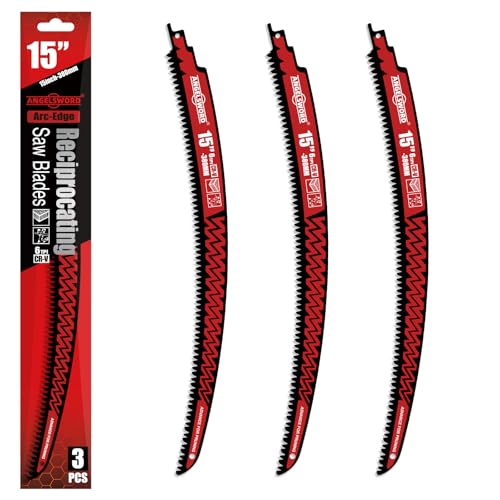 ANGELSWORD 15“ Arc Edge Reciprocating Saw Blades for Pruning, 6TPI 3pc - size: 15"-3PACK