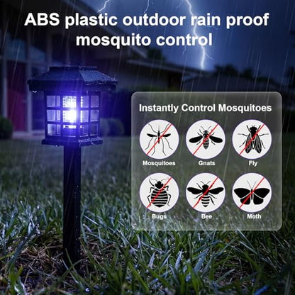 4 Pcs Solar Bug Zapper Outdoor Waterproof, Black White Purple - color: Black White Purple