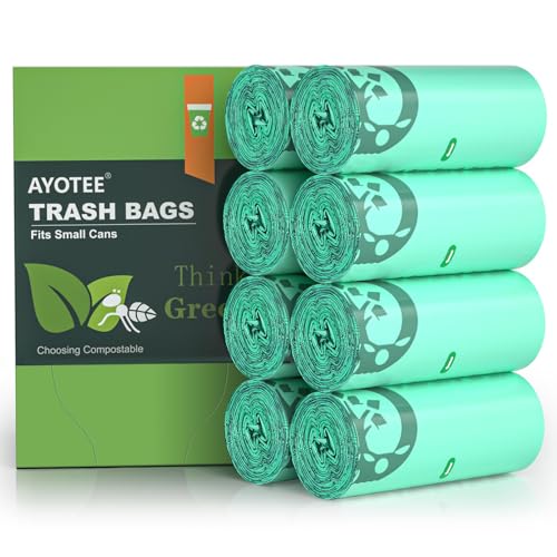 AYOTEE 200 Count 1.2 Gallon Small Biodegradable Trash Bags, Compost Bags