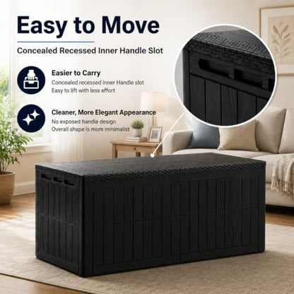 100 Gallon Wwaterproof Ooutdoor Storage Deck Box - size: 100 Gallon
