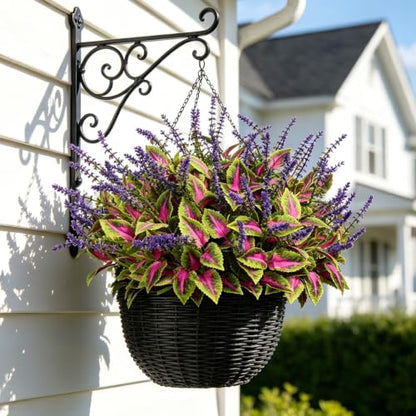 Artificial Coleus Lavender Fake Plants Faux Greenery, 10 PCS