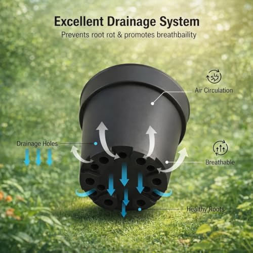 25 Packs Nursery Pots for Plants 4 Inch Seedling Pots with Drainage Holes - size: 4 Inch